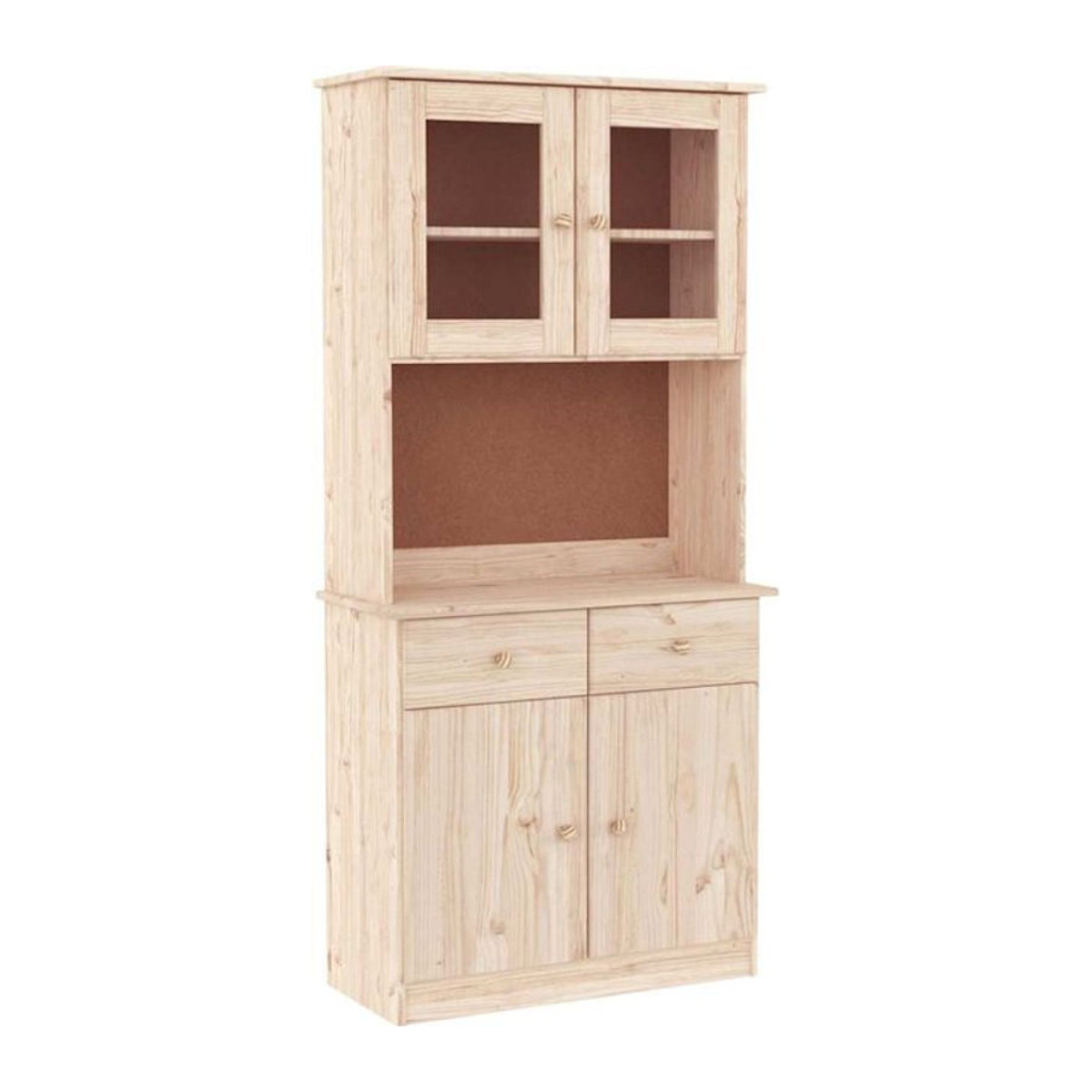 Highboard Alta von vidaxl aus Massivholz Kiefer in Natur Braun im Landhausstil, B/T/H: 77 x 35 x 165 cm - Bild 1