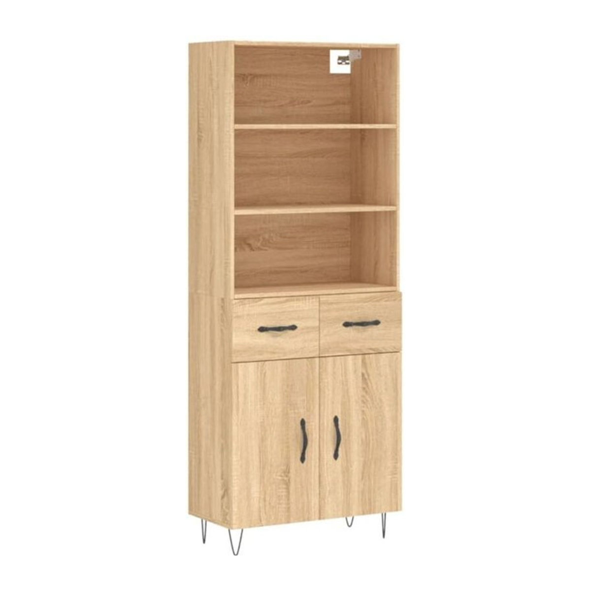 Highboard Vidaxl in Sonoma-Eiche Natur mit Metall, B/T/H: 69,5 x 34 x 180 cm - Bild 1