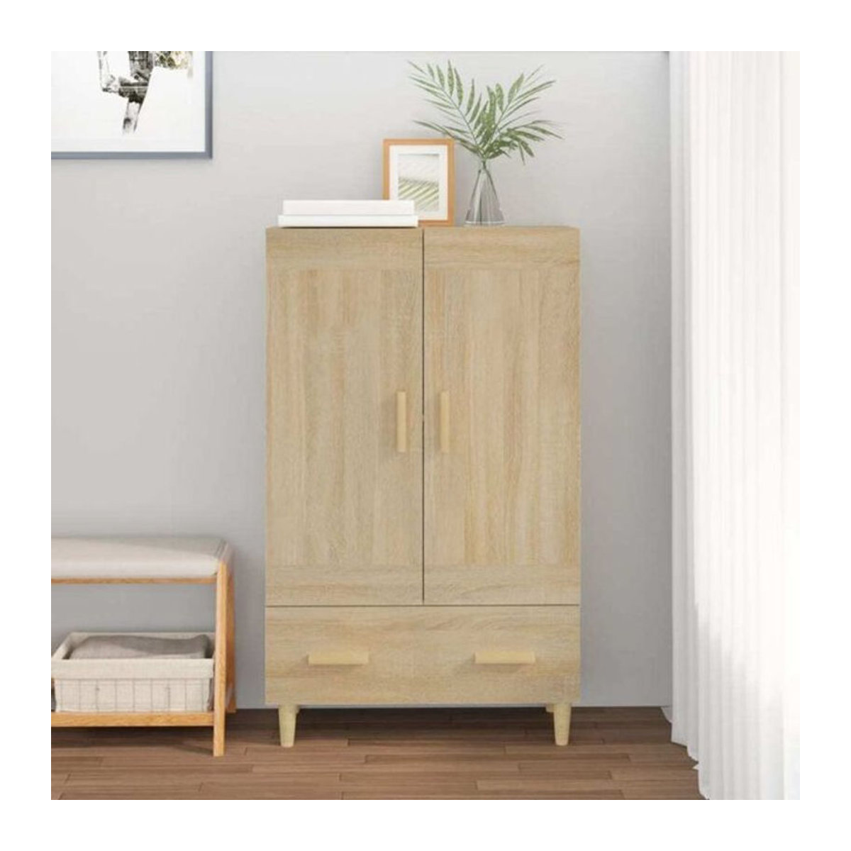 Highboard Vidaxl Sonoma-Eiche Natur Braun, Holzwerkstoff, B: 70 cm, T: 31 cm, H: 115 cm - Bild 1