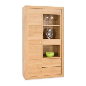 Highboard witlake ANCONA aus Eiche Natur Massivholz in Braun, B/T/H: 166,8 x 42,1 x 92,2 cm