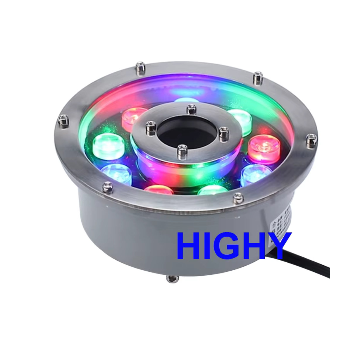 HIGHY RGB LED Unterwasserlampe IP68 aus Edelstahl für Teich, Pool und Schwimmbad, mehrfarbig, DC24V - Bild 5