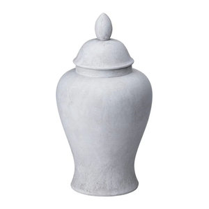 Hill Interiors Darcy Ginger Jar Keramik mit Steineffekt in Grau, Höhe: 32 cm