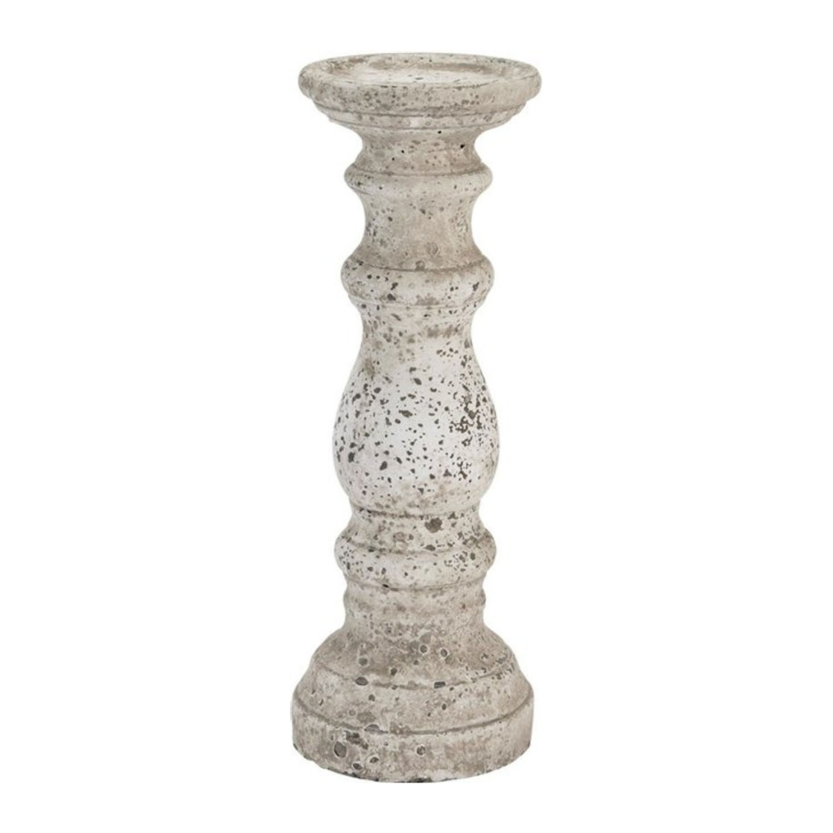 Hill Interiors Keramik Säulenkerzenhalter in Grau, Höhe: 31 cm - Bild 1