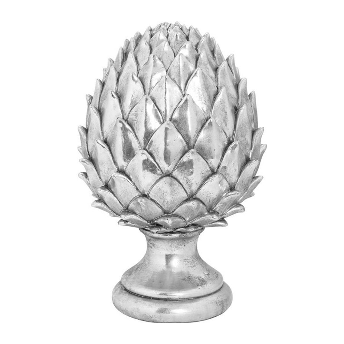 Hill Interiors Tannenzapfen-Ornament aus Keramik in Silber, Höhe: 30 cm - Bild 1