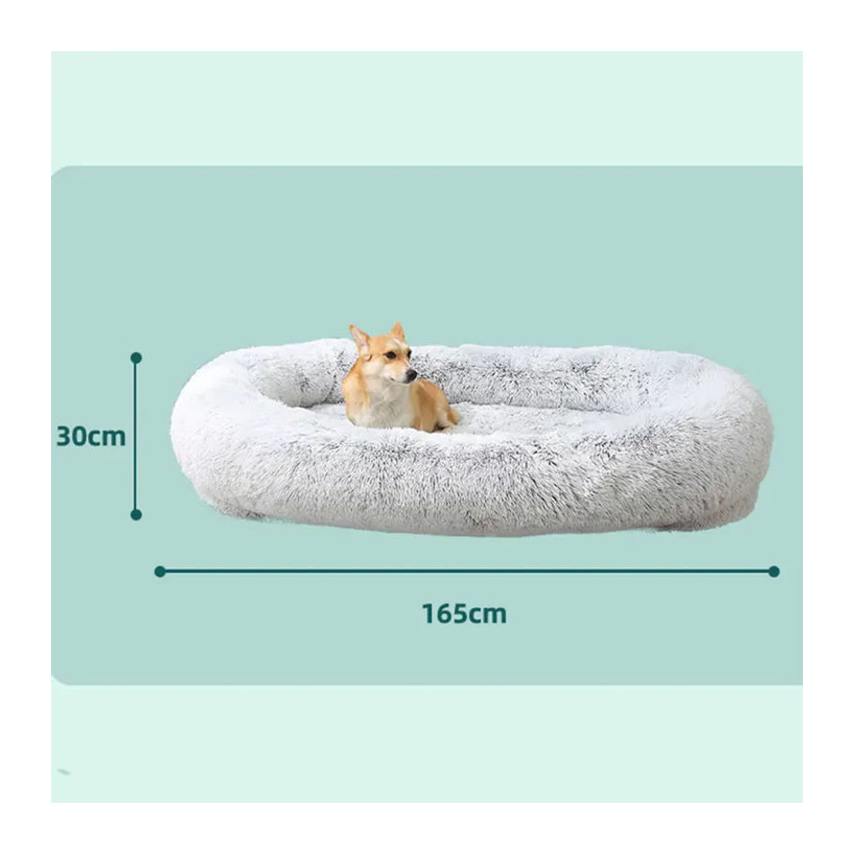 HiMISS Hundebett für große Hunde und erwachsene Haustiere, oval, grau, B/T/H: 165 x 100 x 30 cm - Bild 5