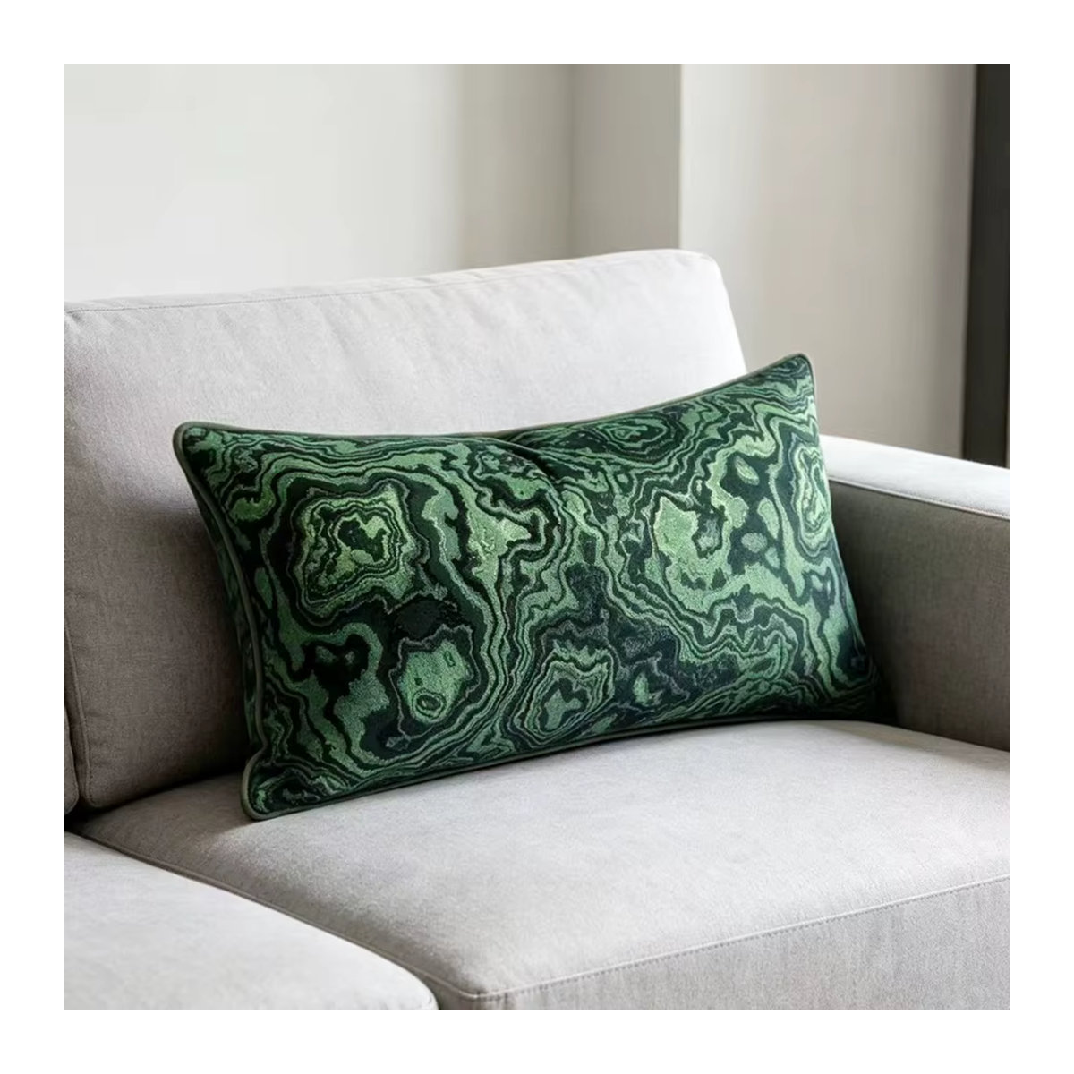 Hinyeatex Vintage Kissenbezug aus gewebtem Stoff in Grün für Sofa und Deko, B/H: 50 x 30 cm - Bild 6