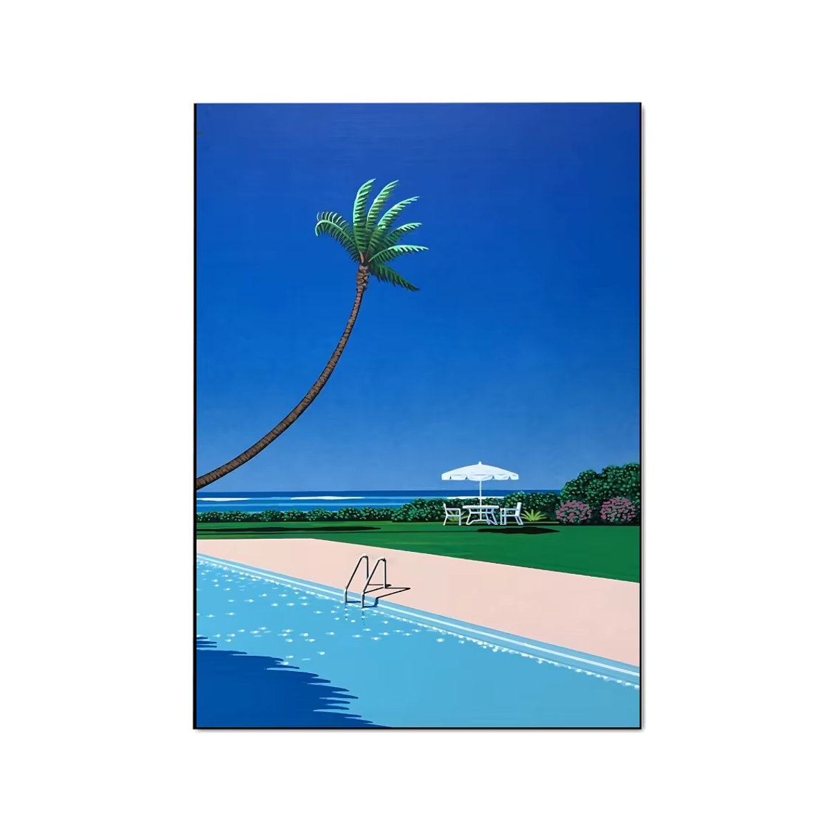 Hiroshi Nagai Vaporwave Japan Beach City Sommer Anime Poster, mehrfarbig, wasserfester Papieraufkleber für dein Home Decor - Bild 6