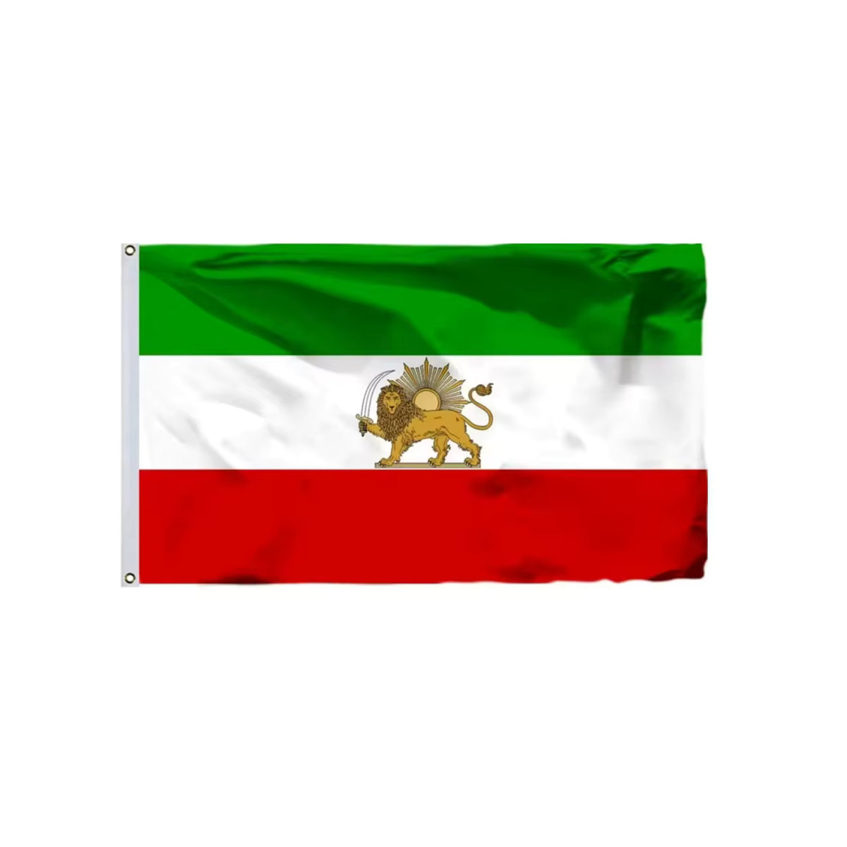 Historische Iran-Flagge mit Löwen-Kronen-Motiv als Wimpel aus Polyester, mehrfarbig, für Innen- und Außendekoration - Bild 2