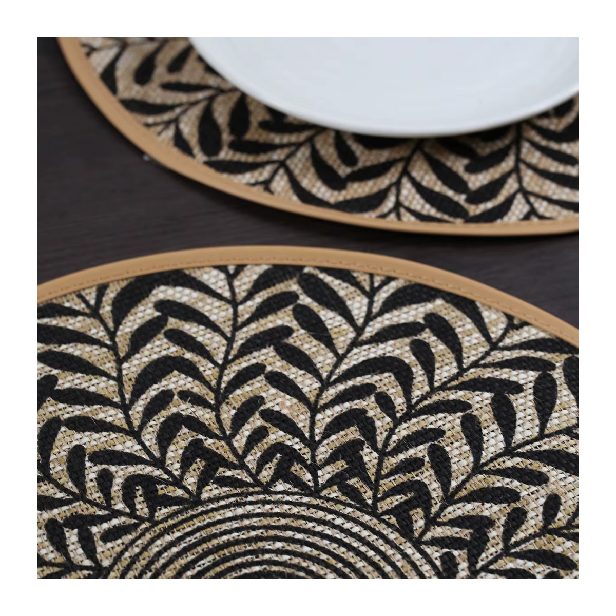 Hitzebeständiges Jute-Tischset-Set in Schwarz als Untersetzer für Töpfe und Geschirr - Bild 2