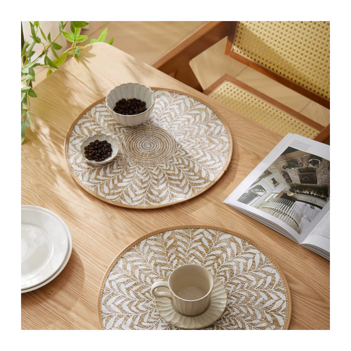 Hitzebeständiges Jute-Tischset-Set in Schwarz als Untersetzer für Töpfe und Geschirr - Bild 4