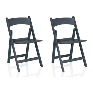 hjh LIVING Gartenstuhl Travano 1 Set aus 2 Klappstühlen aus Kunststoff in Grau