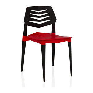 hjh LIVING Gartenstuhl und Esszimmerstuhl Flecharo aus Kunststoff in Rot/Schwarz