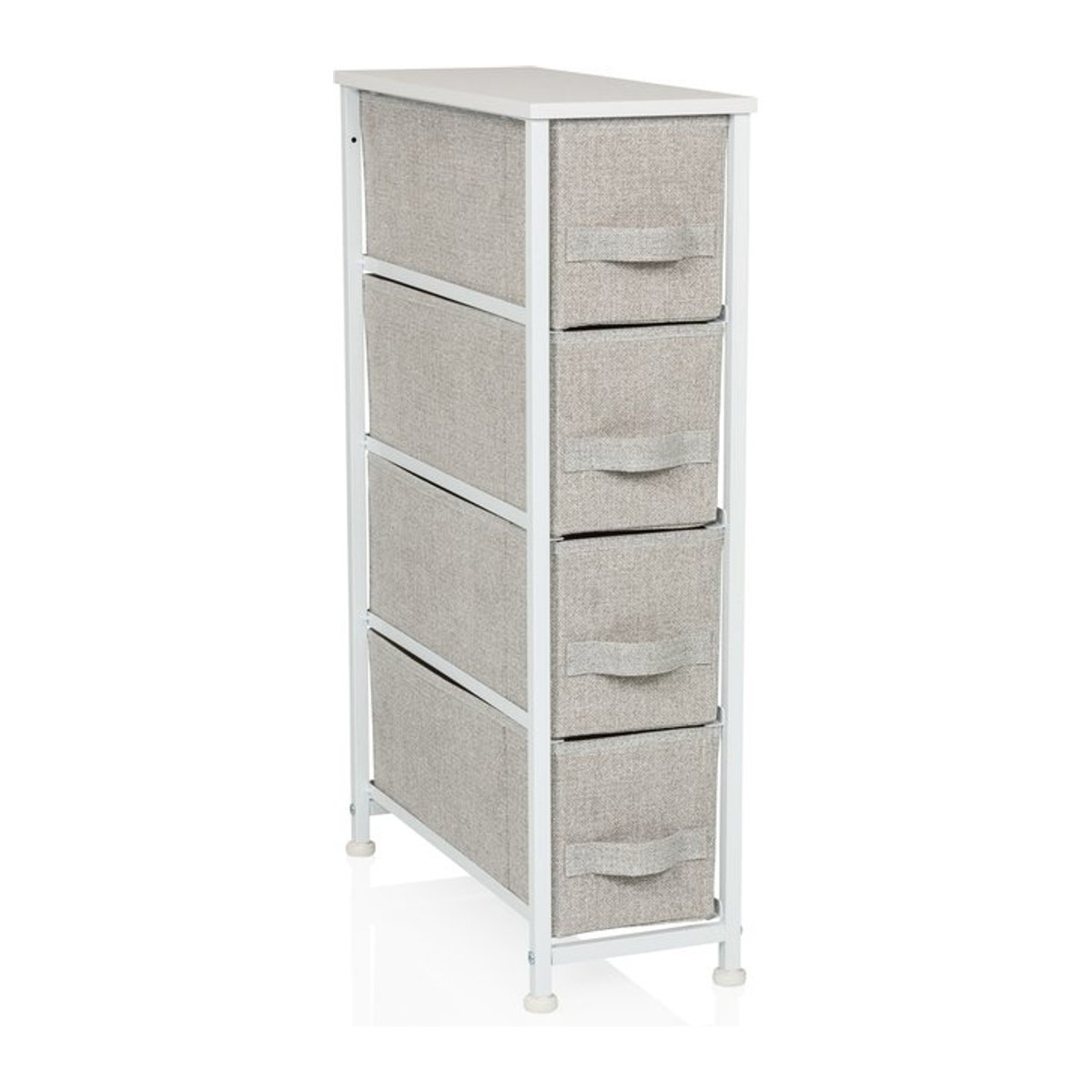 HJH LIVING Kommode FOLDRESS S in Grau mit Stoff und Holz, modern und minimalistisch, B/T/H: 63,5 x 30 x 73 cm - Bild 1