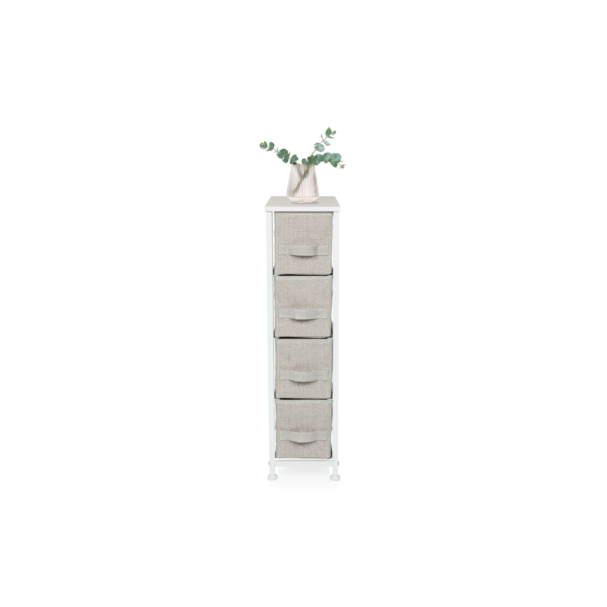 HJH LIVING Kommode FOLDRESS S in Grau mit Stoff und Holz, modern und minimalistisch, B/T/H: 63,5 x 30 x 73 cm - Bild 4