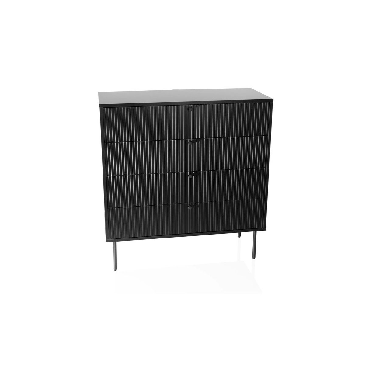hjh LIVING Kommode KARBY mit 4 Schubladen in Schwarz im Industrial Design - Bild 4