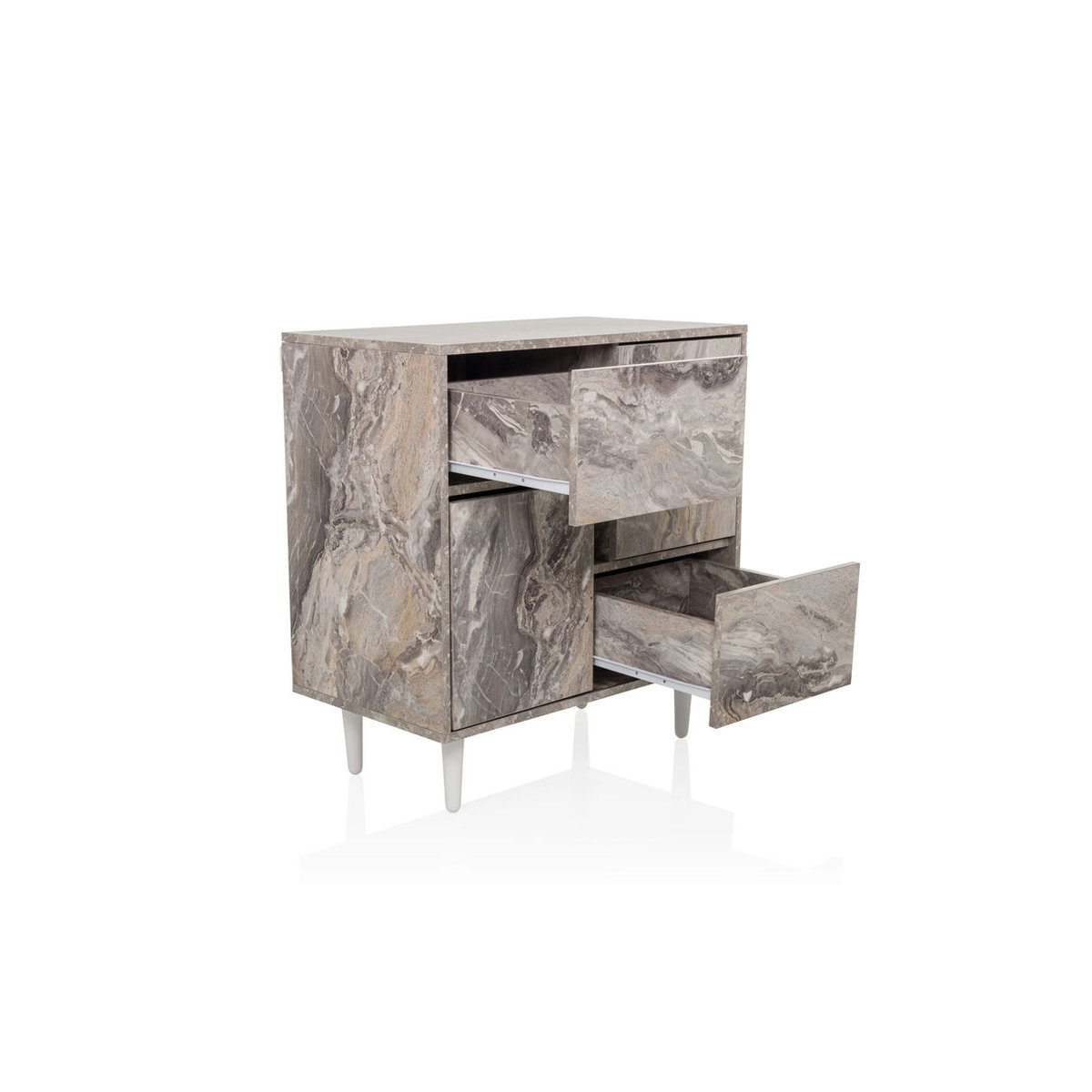 hjh LIVING Sideboard Kommode LYKKJA Modern Weiß Marmor - Bild 4