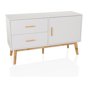 hjh LIVING Sideboard TAROLO in Weiß, Modernes Design im Skandinavischen Stil mit UV-beschichteter MDF-Platte