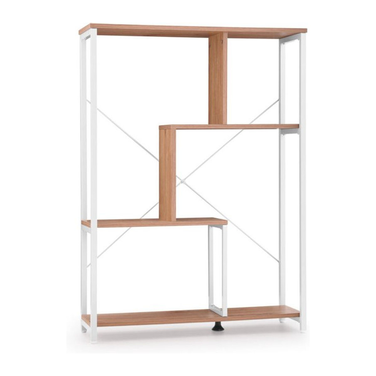 hjh LIVING Standregal Kalag Eco als Raumteiler in Weiß und Eiche Natur mit Metallgestell - Bild 1