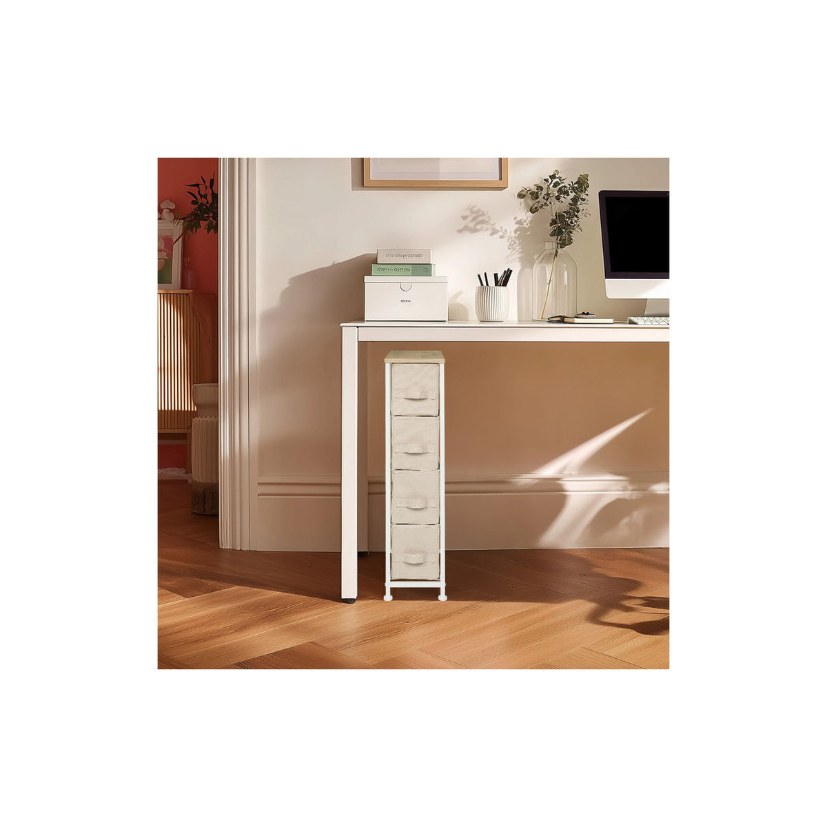 hjh LIVING Wäschekommode FOLDRESS S in Beige mit 4 Fächern, B/T/H: 20 x 48 x 76 cm - Bild 2