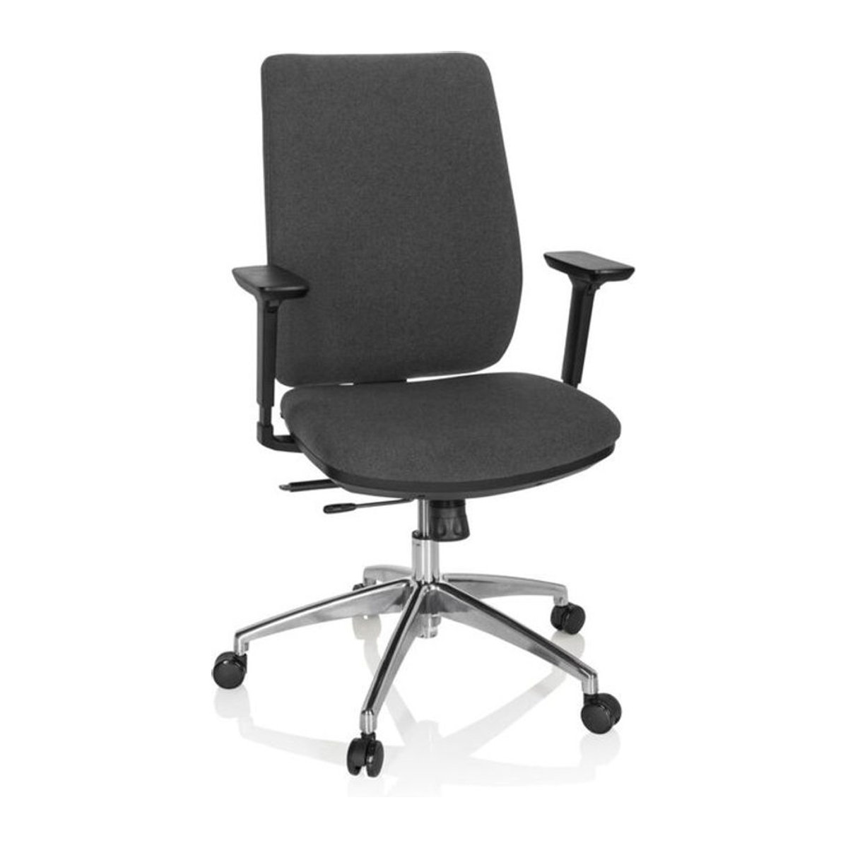 hjh OFFICE Profi Bürostuhl INTEGRIO I Schreibtischstuhl aus Stoff in Anthrazit mit Armlehnen und Höhenverstellung - Bild 1