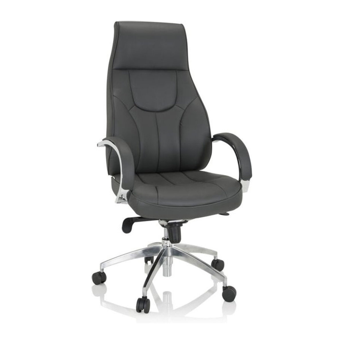 hjh OFFICE Profi Chefsessel Elegance in Grau aus Kunstleder mit Armlehnen - Bild 1