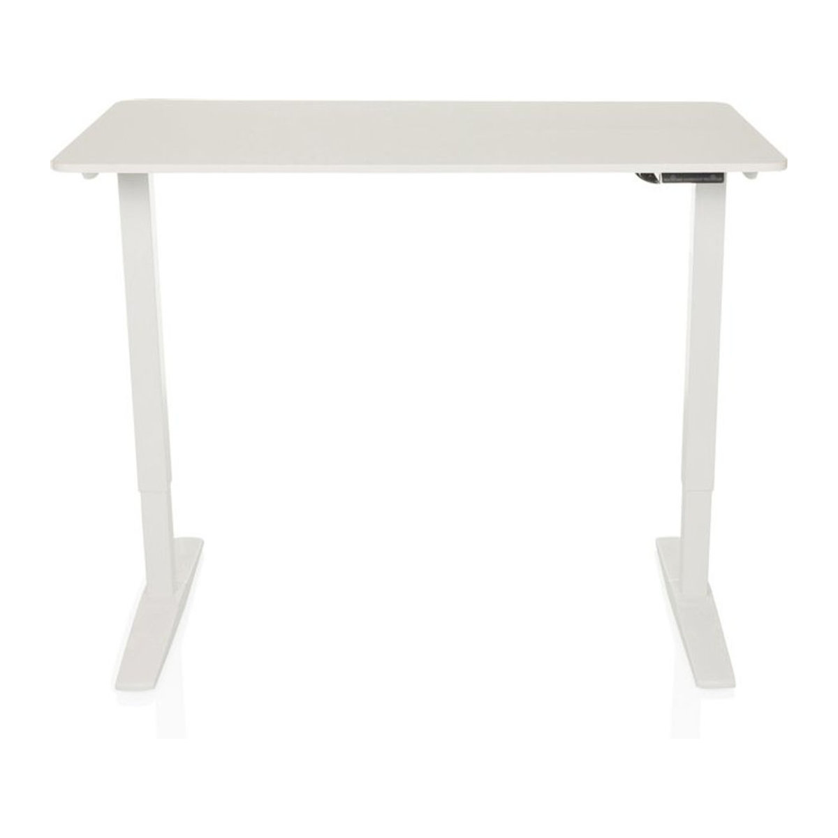 hjh OFFICE Schreibtisch STAND BASIC elektrisch höhenverstellbar Weiß/Eiche B/T: 120 x 60 cm - Bild 1