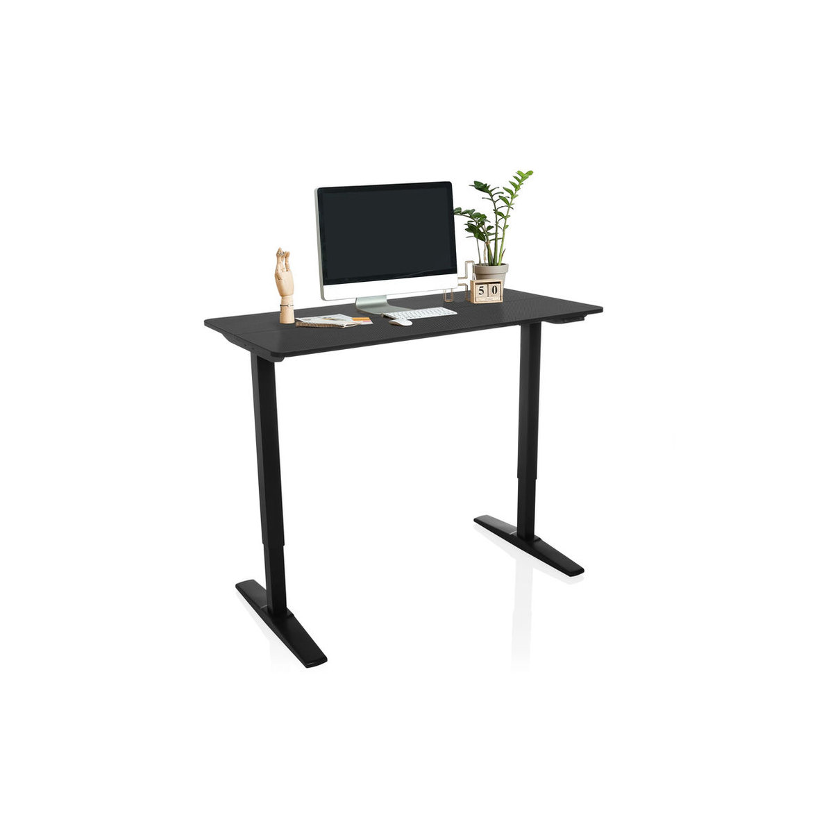 hjh OFFICE Schreibtisch STAND CARBON Elektrisch höhenverstellbar Schwarz B: 120 cm, T: 60 cm - Bild 4