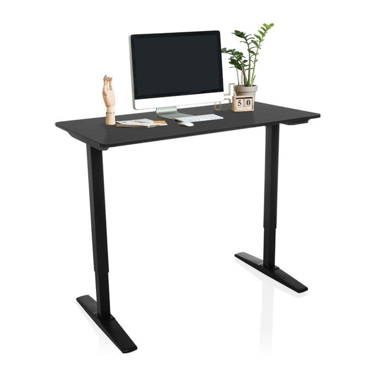 hjh OFFICE Schreibtisch STAND CARBON Elektrisch höhenverstellbar Schwarz B: 120 cm, T: 60 cm - Bild 5