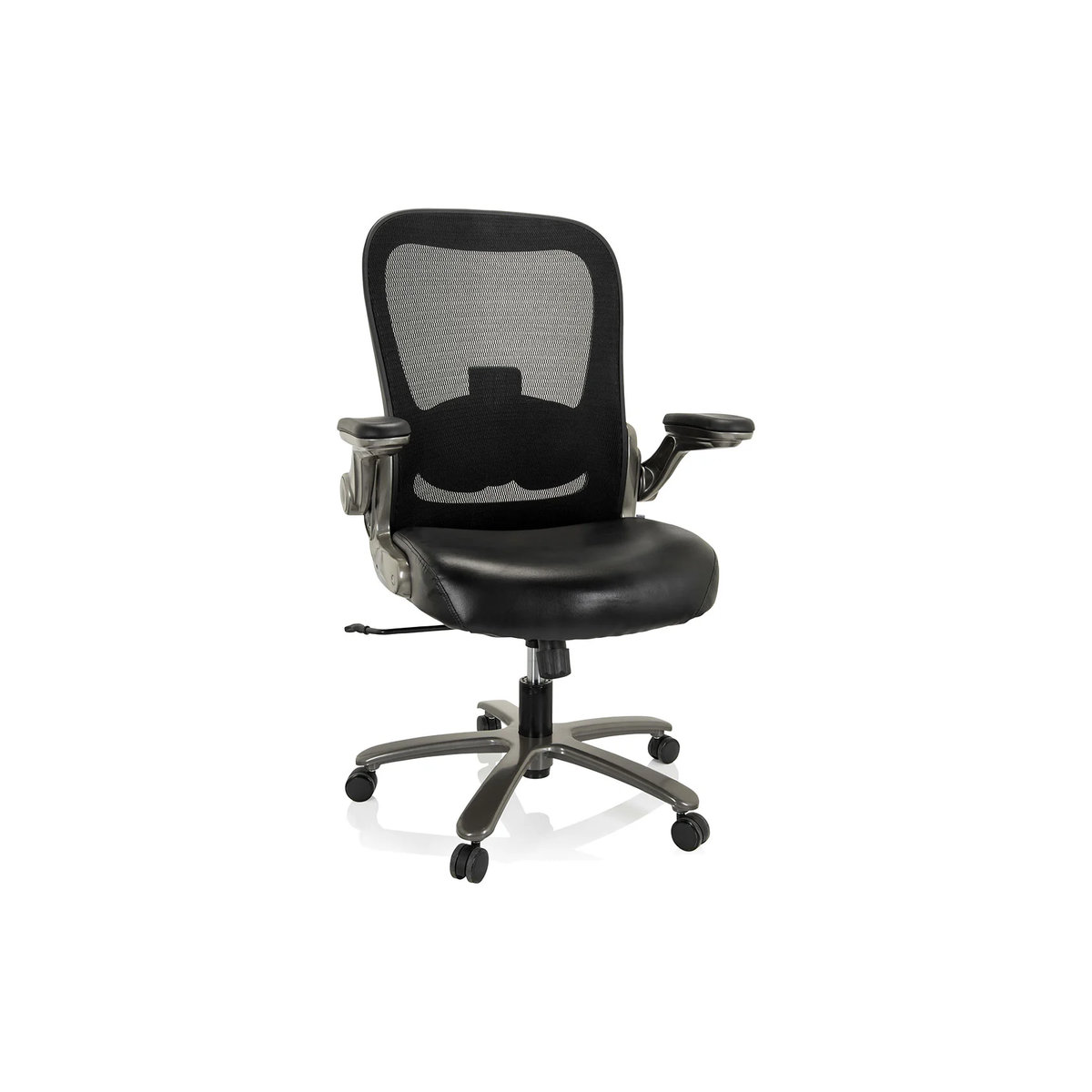 HJH OFFICE Schwerlaststuhl INSTRUCTOR XXL Drehstuhl in Schwarz mit Kunstleder und Netzstoff sowie abklappbaren Armlehnen - Bild 3