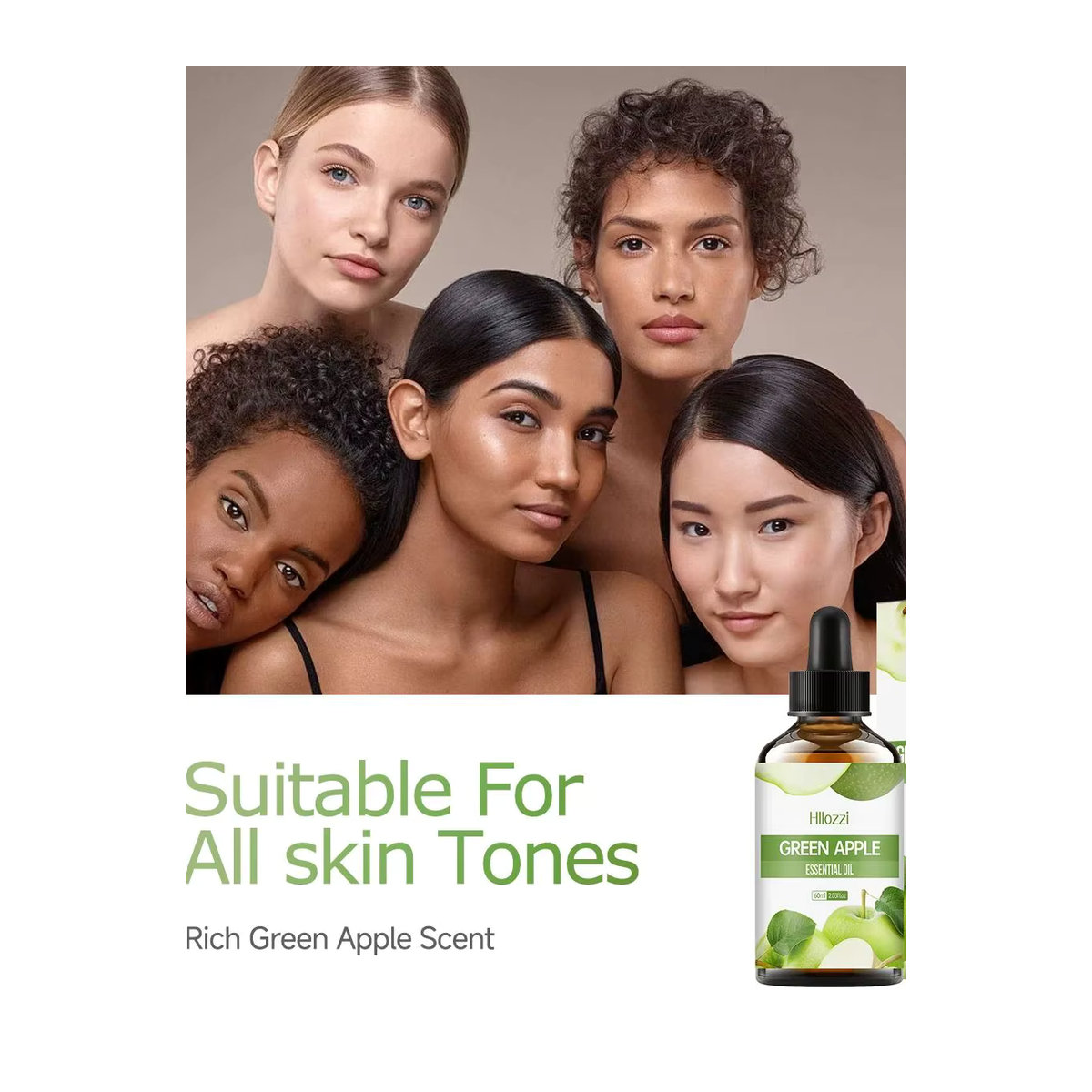Hllozzi Ätherisches Apfelöl für Aromatherapie und Diffusoren, Grüner Apfel, 30 ml Glasflasche, Grün und Braun - Bild 6