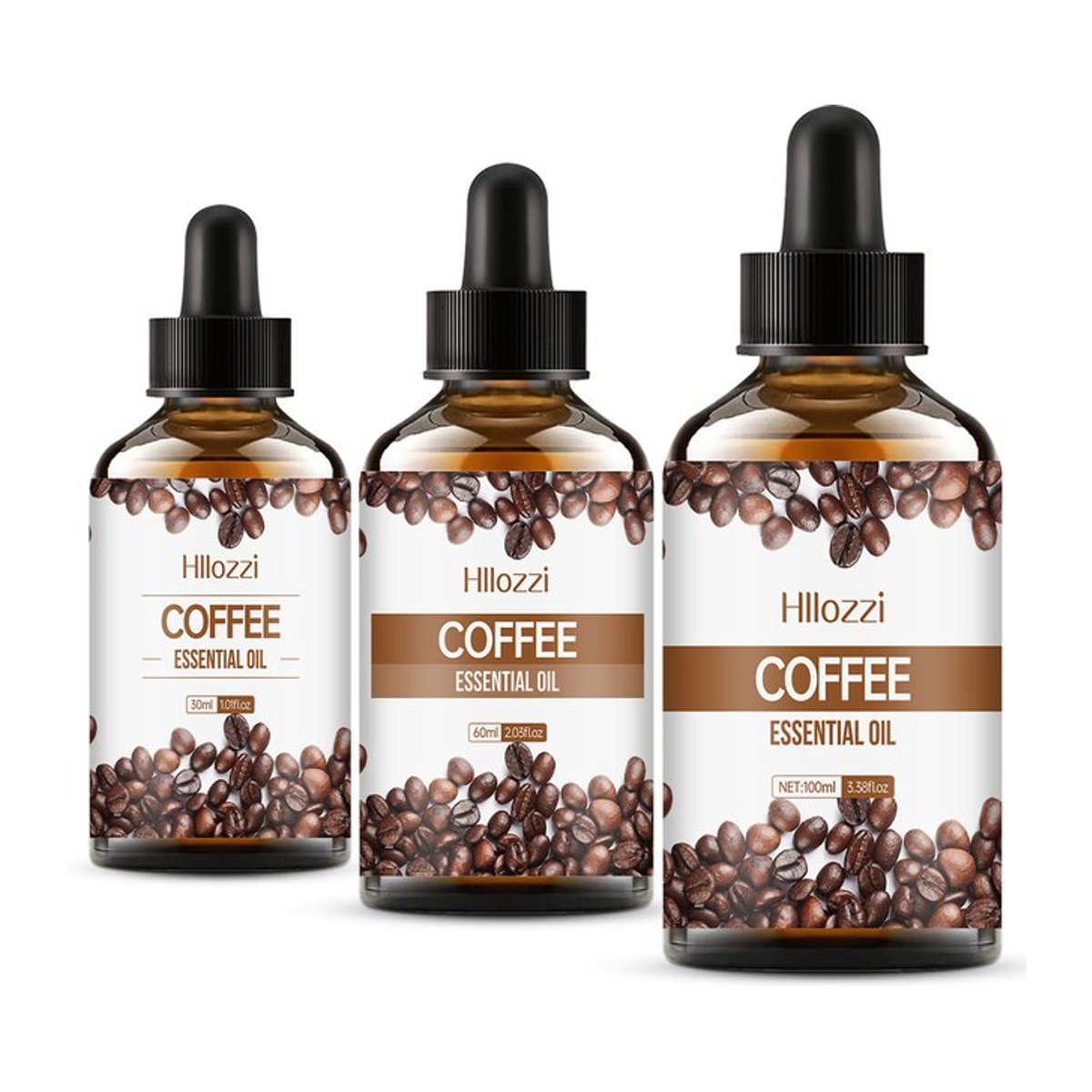 Hllozzi Ätherisches Kaffeeöl für Hautpflege und Aromatherapie in braunen Glasflaschen, Unisex - Bild 1