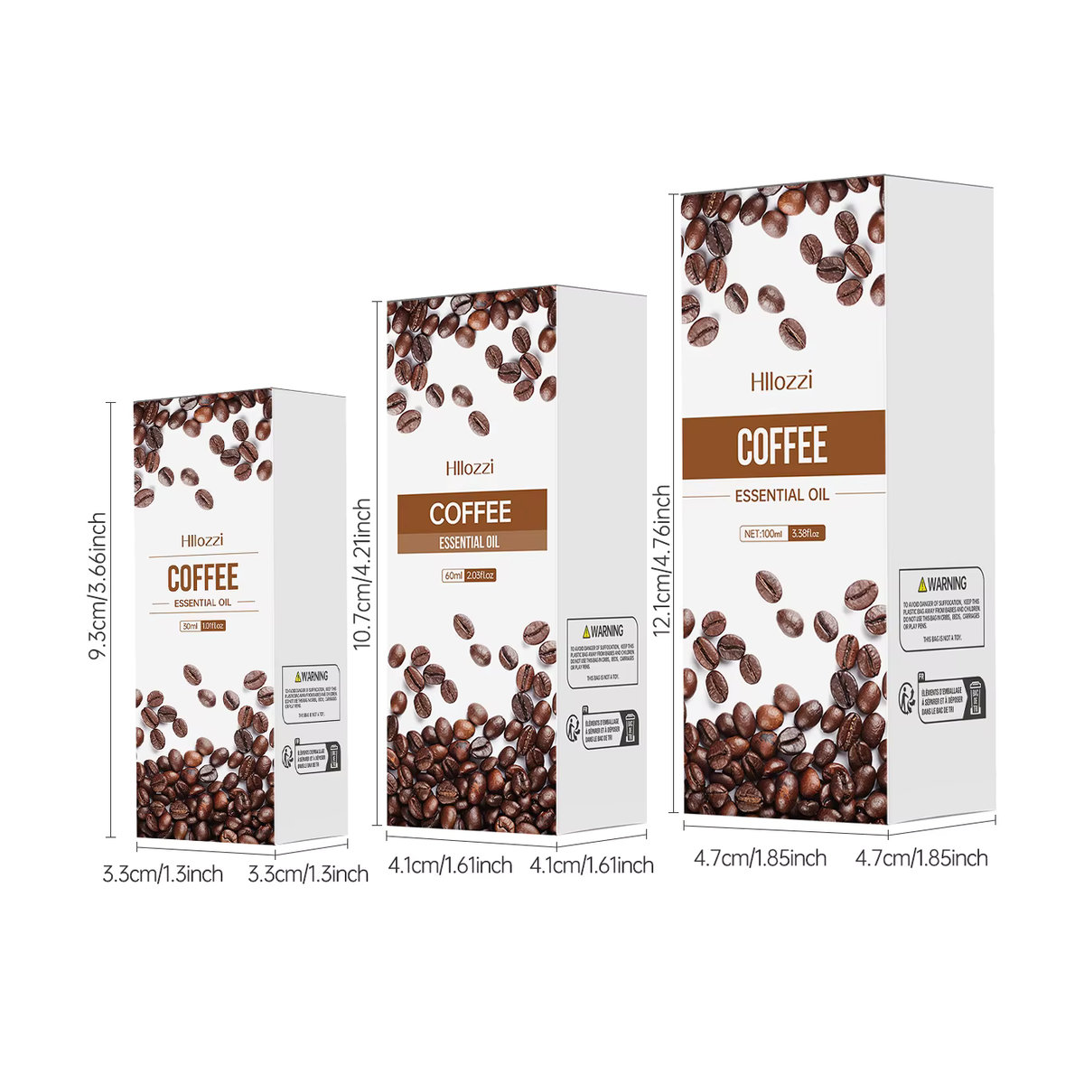 Hllozzi Ätherisches Kaffeeöl für Hautpflege und Aromatherapie in braunen Glasflaschen, Unisex - Bild 2