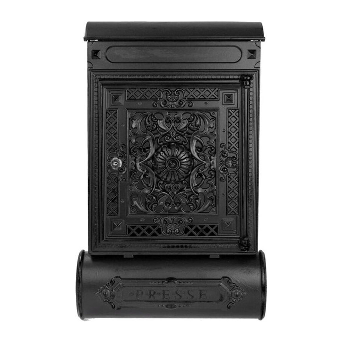 HMF Briefkasten Antik mit Zeitungsfach aus Metall in Schwarz, B: 57 cm, H: 35 cm, T: 10 cm - Bild 1