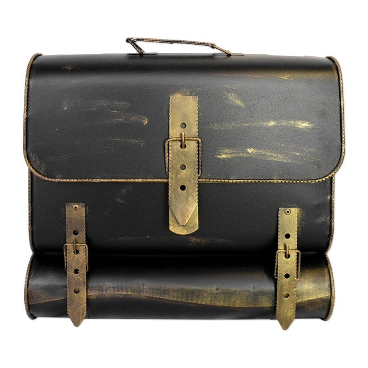 HMF Briefkasten Antik Schulranzen Gold B/H/T: 41 x 36 x 8,5 cm - Bild 1