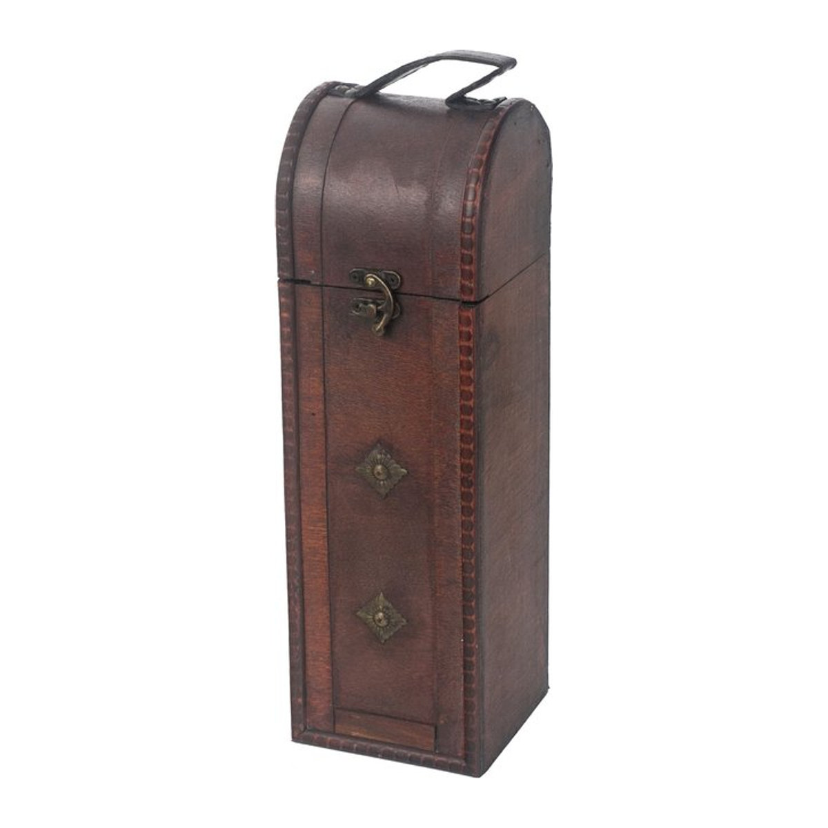 HMF Vintage Deko Geschenkbox aus Holz in Braun für eine Flasche Wein - Bild 1