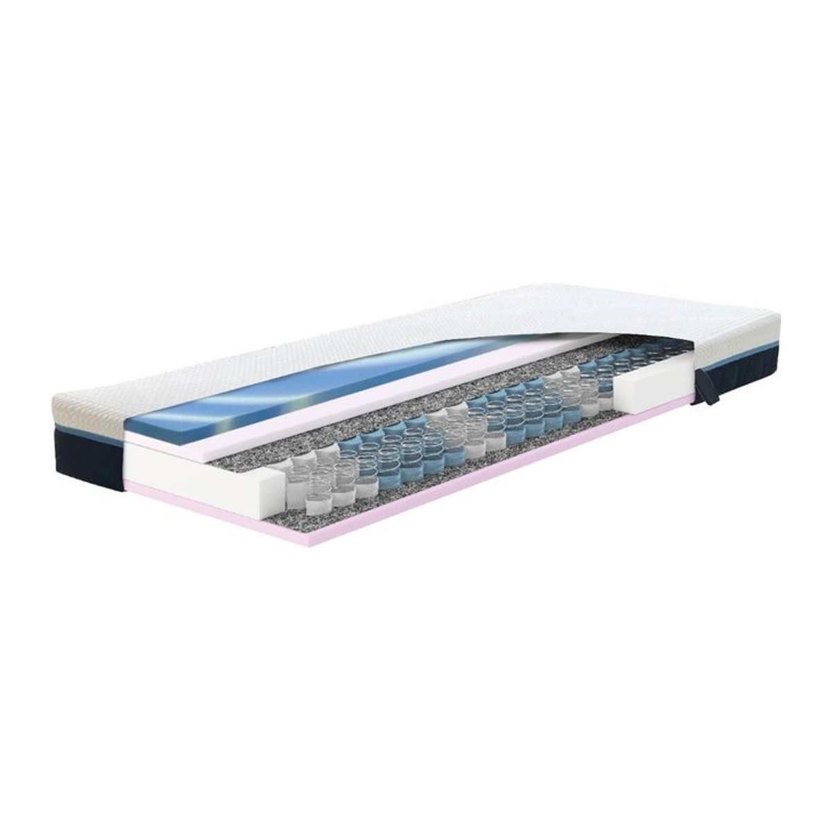 Hn8 Schlafsysteme Schlafschön T-400 Matratze mit Taschenfederkern H2 in Weiß, B: 80 cm, L: 200 cm - Bild 1