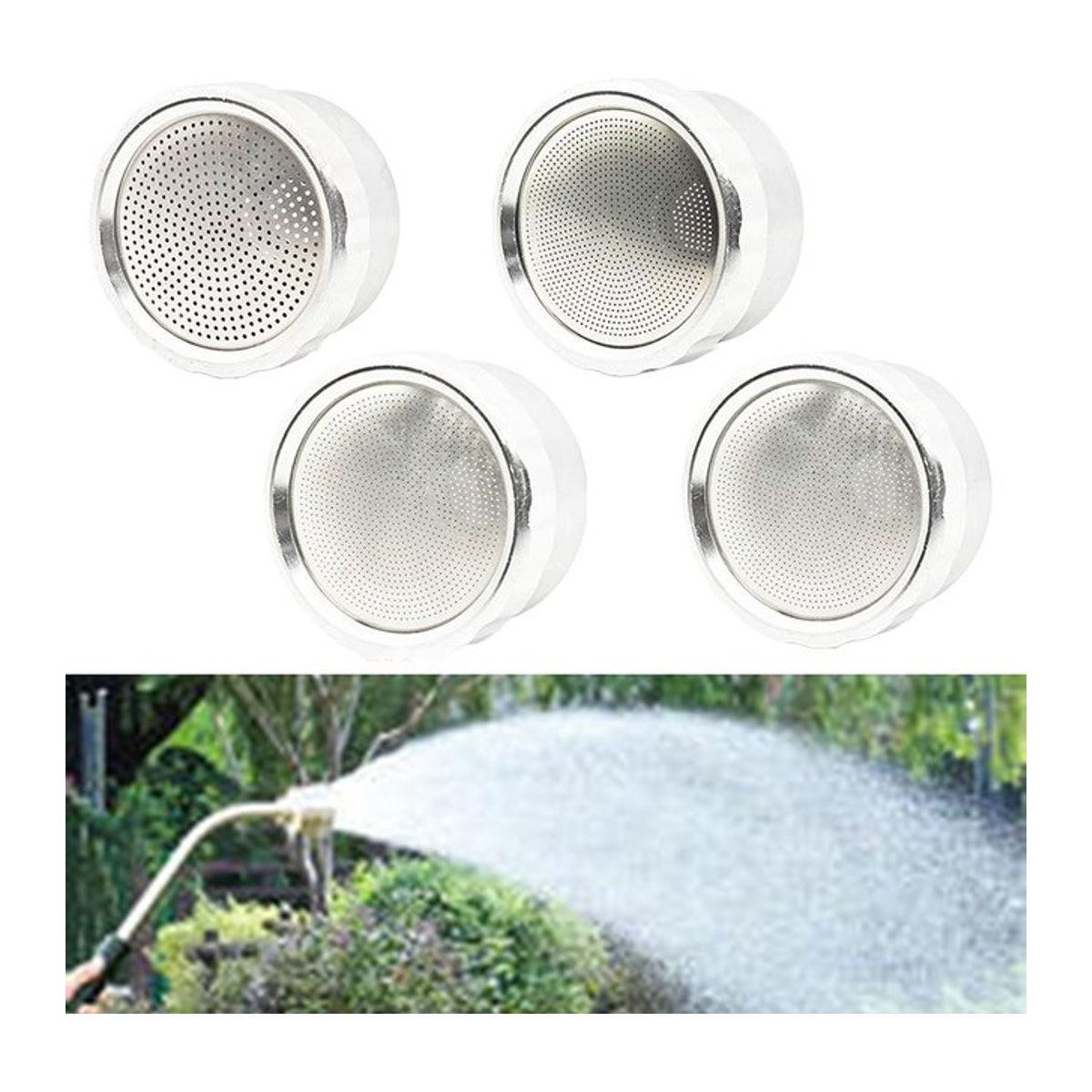 Hochdruck-Bewässerungsdüse aus Aluminiumlegierung in Silber mit abnehmbarem großem Durchfluss für deinen Gartenschlauch - Bild 1