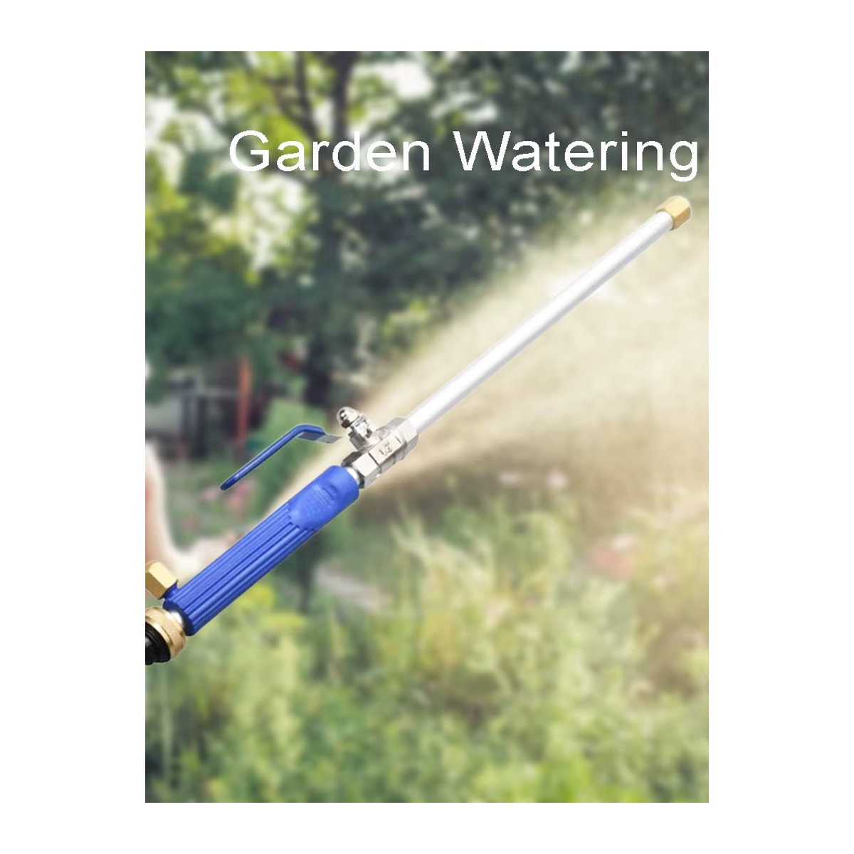 Hochdruck-Wasserpistole als Gartenschlauchsprüher und Autowaschstab in Blau aus Kunststoff - Bild 7