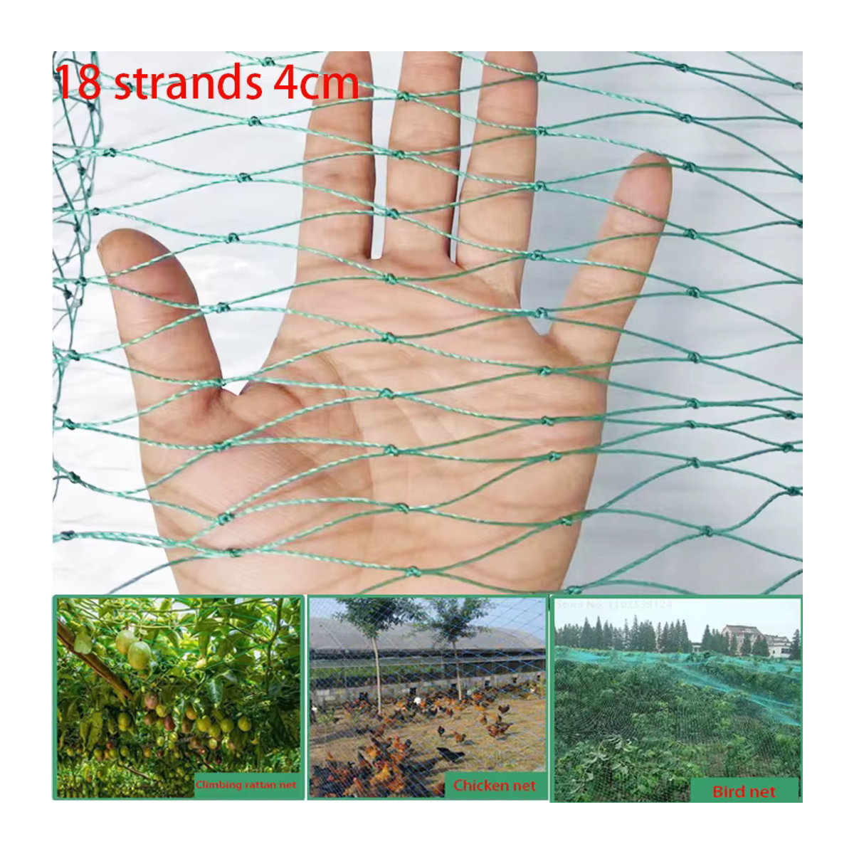 Hochwertiges Anti-Vogelnetz aus Nylon für Gärten, Obstgärten und Weinberge - Bild 3