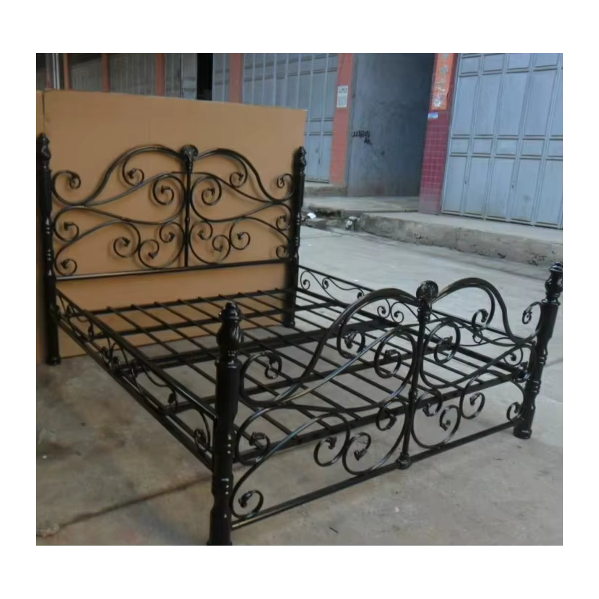 Hochwertiges Metallbett im Retro-Stil aus Schmiedeeisen in Schwarz für Einzel- und Doppelbetten - Bild 5