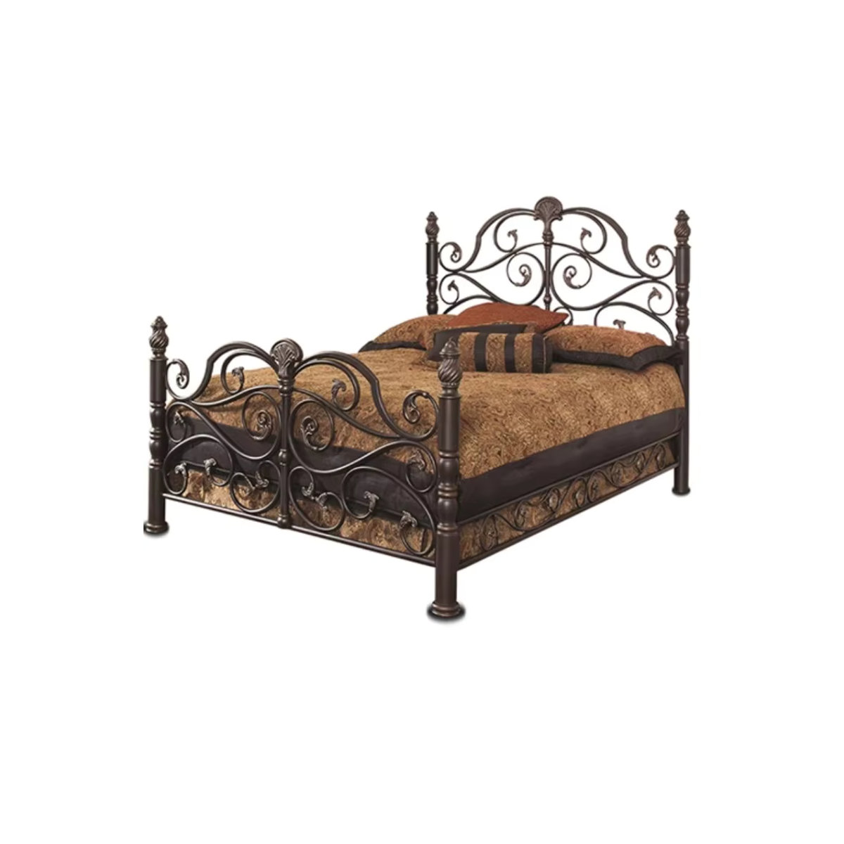 Hochwertiges Metallbett im Retro-Stil aus Schmiedeeisen in Schwarz für Einzel- und Doppelbetten - Bild 6
