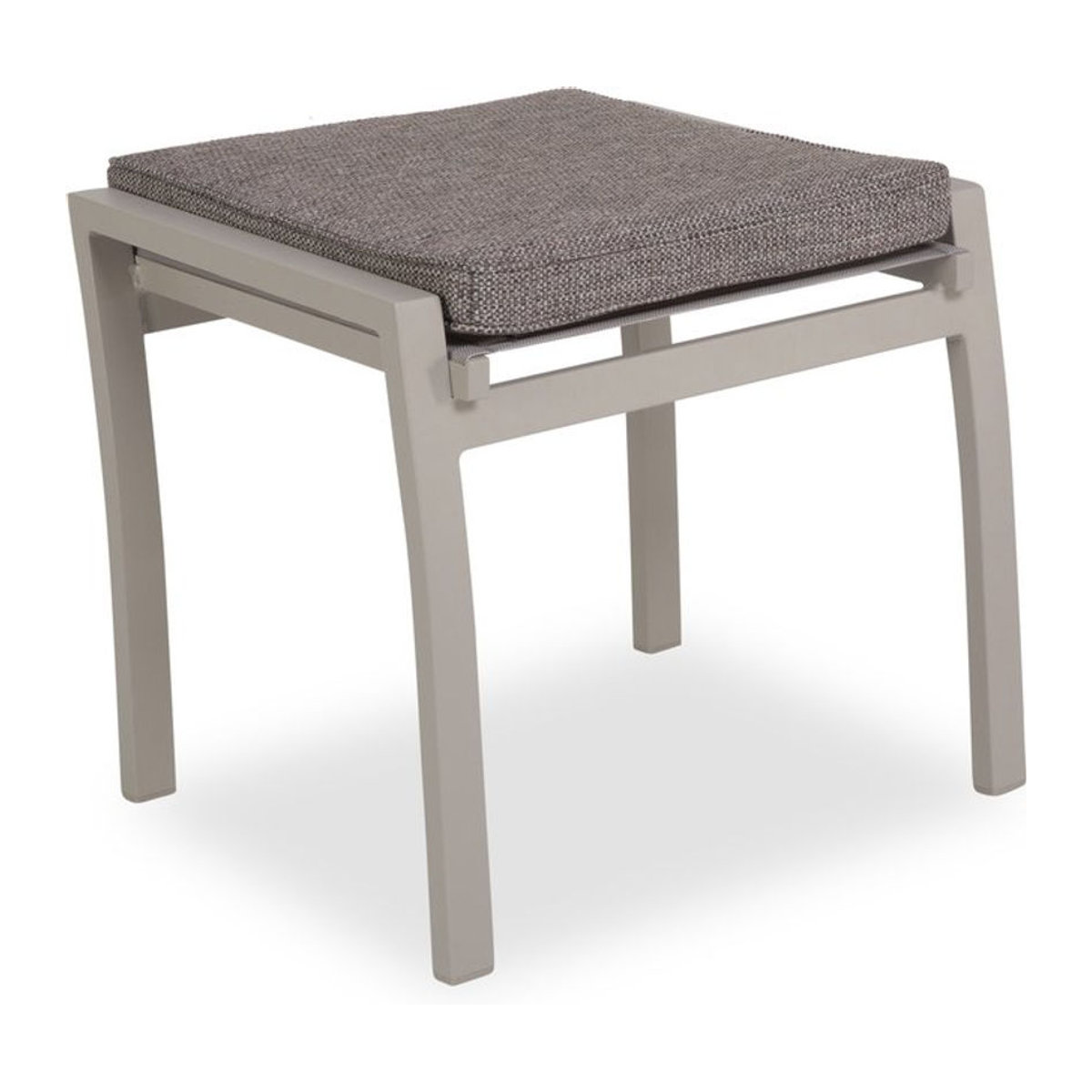 Hocker SANSIBAR HAGEBY in Beige und Braun aus Stoff und Aluminium im Landhaus- und Modern-Stil, B/T/H: 45 x 47 x 60 cm - Bild 1