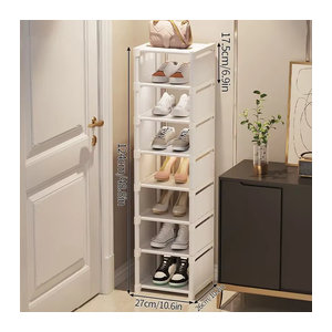 HOCOSHINE Schuhregal Organizer aus Kunststoff in Weiß, minimalistisches Schuhregal zur platzsparenden Aufbewahrung