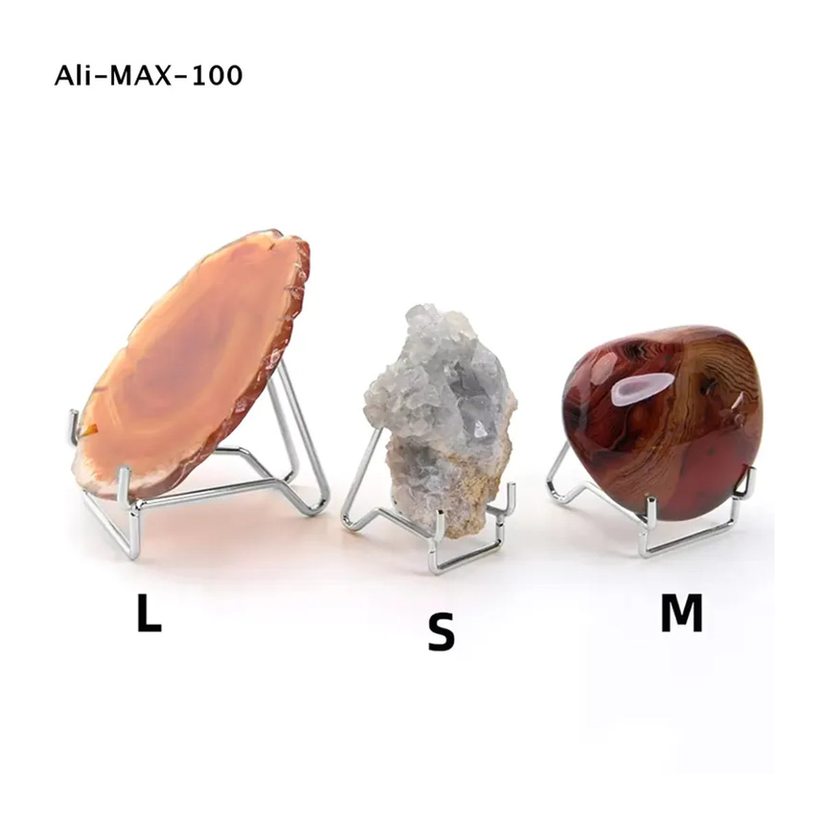 Hoeaden AM3 Display-Ständer aus Metall in Silber für Mineralien, Fossilien und Fotografie-Requisiten - Bild 2