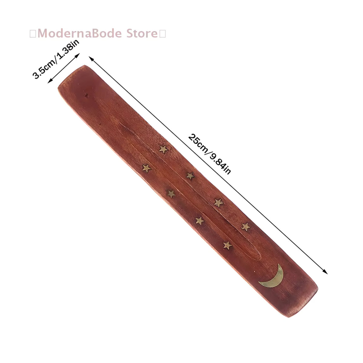 Hoeaden Räucherstäbchenhalter aus natürlichem Holz in Braun mit Ascheauffangschale und Aromatherapie-Platte im Bohemian-Design - Bild 4