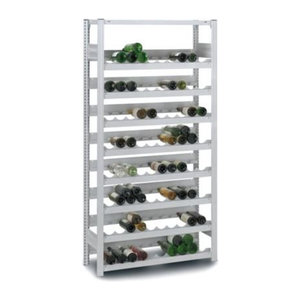 Hofe Weinflaschenregal Grundfeld Stecksystem mit 7 Einsätzen, freistehend, Grau oder Weiß, B/H/T: 1000 x 1750 x 300 cm