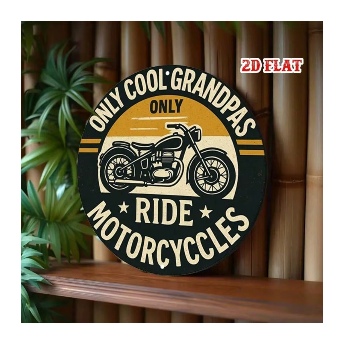 HogWild Vintage Motorrad Metall-Wandschild Retro Blechschild für Garage und Männerhöhle, mehrfarbig, B/T/H: 20,32 x 20,32 x 20,32 cm - Bild 2