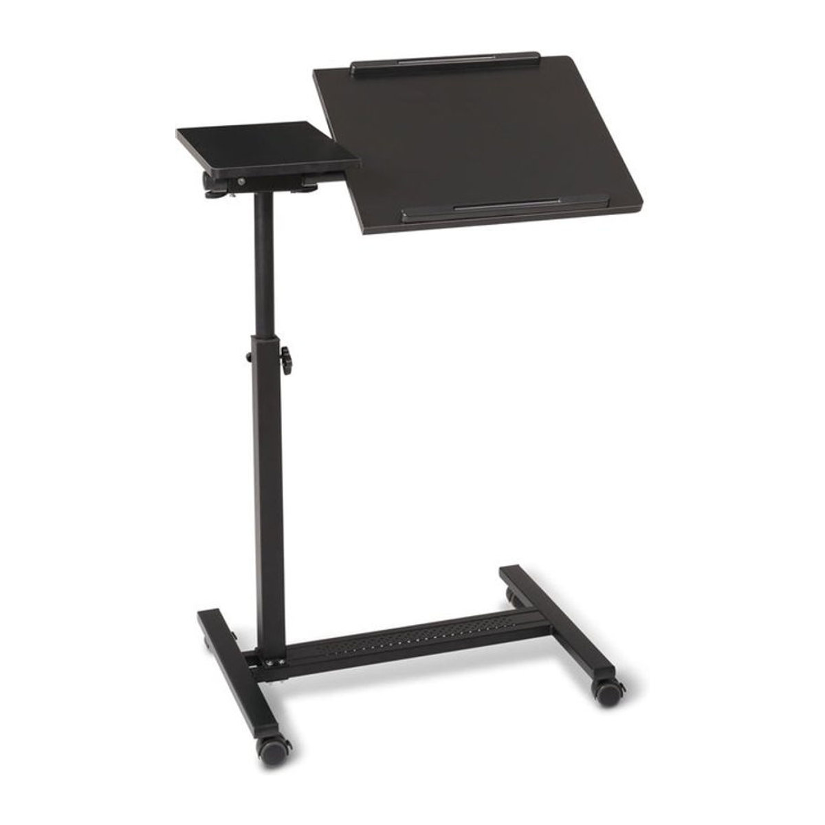 Höhenverstellbarer Bett- und Beistelltisch von aktiv shop GmbH in Schwarz mit Rollen und rechteckiger Form - Bild 1