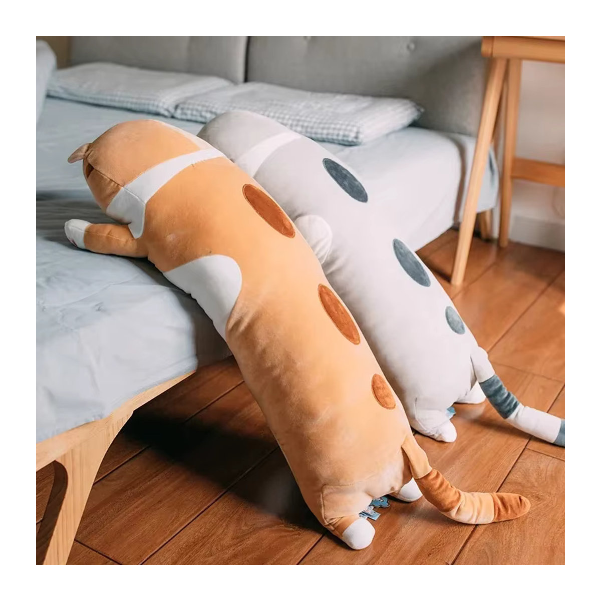 Hoiime Dakimakura Anime Körperkissen Plüsch Katze Hugging Kissen in Grau und Mehrfarbig, Länge: 50 cm bis 130 cm - Bild 1