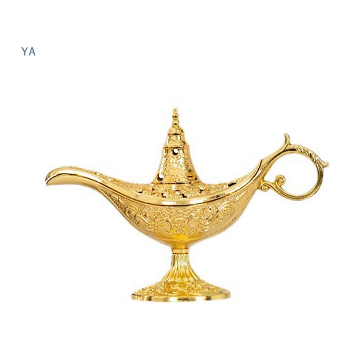 Hollow Legend Aladdin Magische Wunderlampe als orientalisches Räuchergefäß in Gold aus Metall zur Heimdekoration - Bild 1